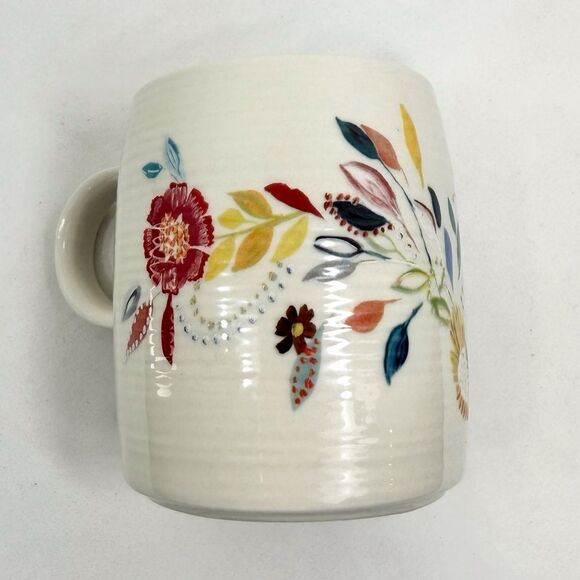 Anthropologie Starla M. Halfmann Petal Pallette Monogram N Floral Artisan Mug - Picture 12 of 16